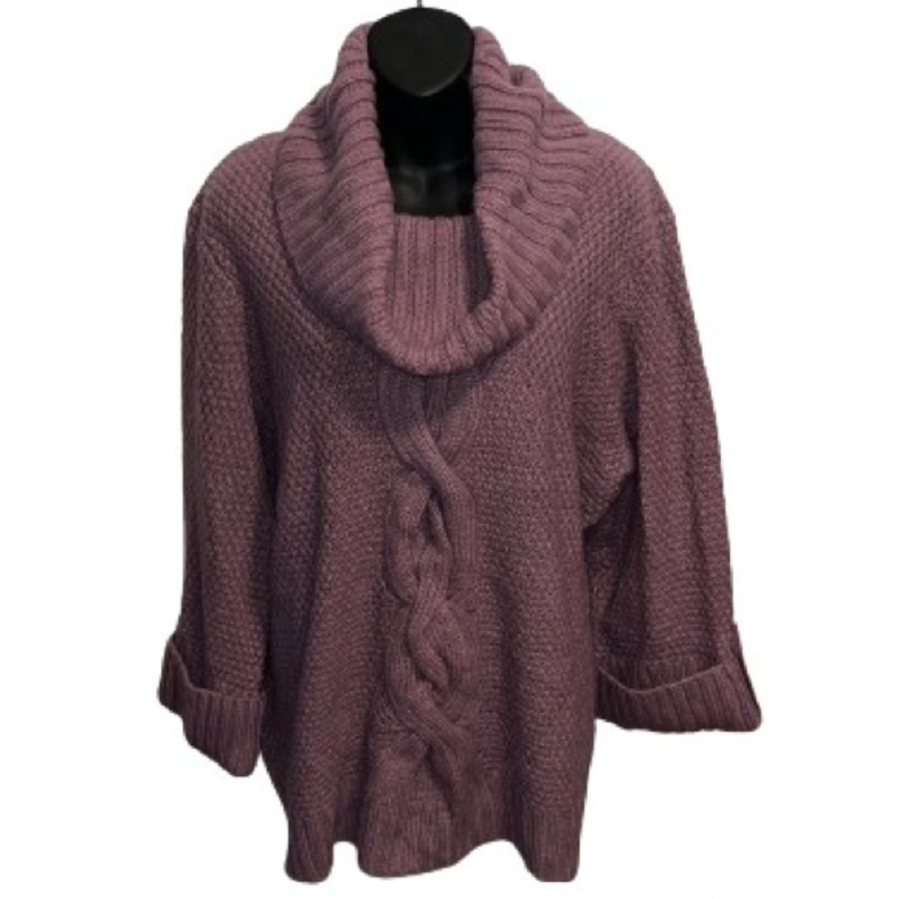Talbots cowl neck mauve wool/alpaca blend sweater size 2X
